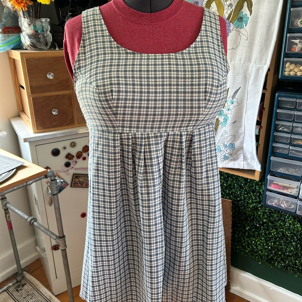 Stylish Vintage Checkered Sleeveless Mini Dress